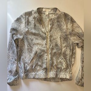 H & M black and white print bomber jacket